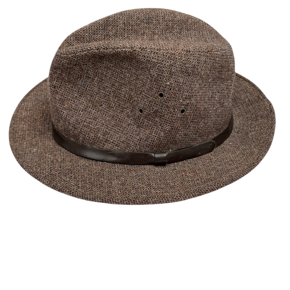 Pendleton Brown Tweed Hat with Dark Band 100% virgin wool size XL made in USA